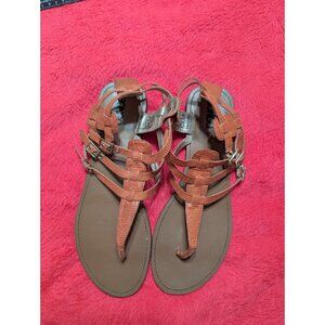 Bongo Melania Gladiator Sandals Women’s 11 Rust Orange Triple Buckle Strappy